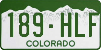 CO license plate 189HLF