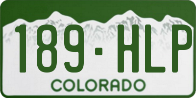 CO license plate 189HLP