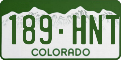 CO license plate 189HNT