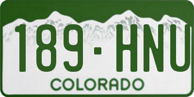 CO license plate 189HNU