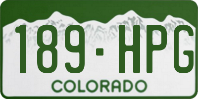 CO license plate 189HPG