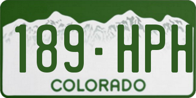 CO license plate 189HPH