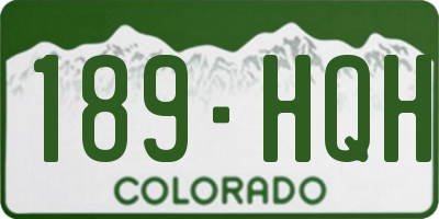 CO license plate 189HQH