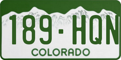 CO license plate 189HQN