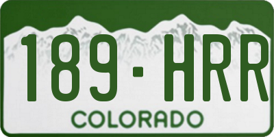 CO license plate 189HRR