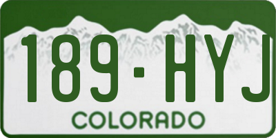 CO license plate 189HYJ