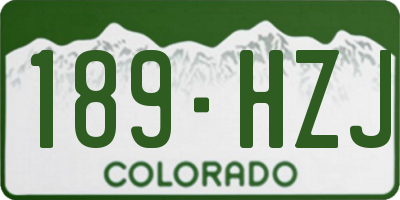 CO license plate 189HZJ