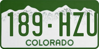 CO license plate 189HZU