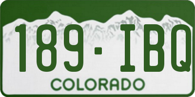CO license plate 189IBQ