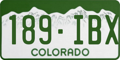 CO license plate 189IBX