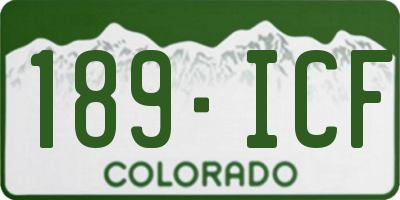 CO license plate 189ICF