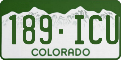 CO license plate 189ICU