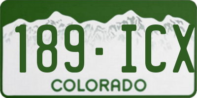 CO license plate 189ICX