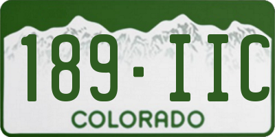 CO license plate 189IIC