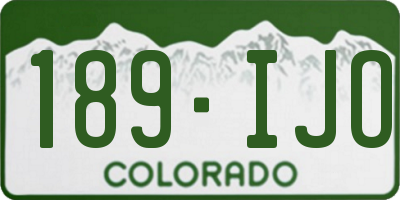 CO license plate 189IJO