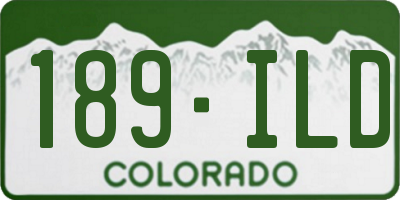 CO license plate 189ILD