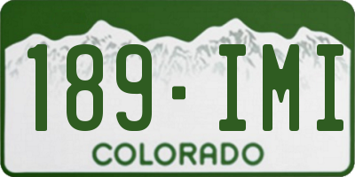 CO license plate 189IMI
