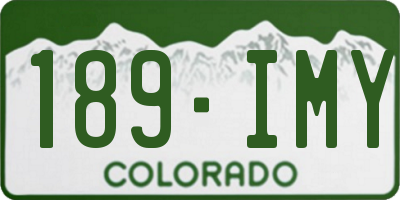 CO license plate 189IMY