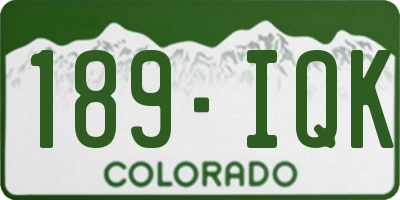 CO license plate 189IQK