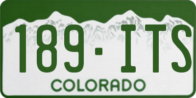 CO license plate 189ITS