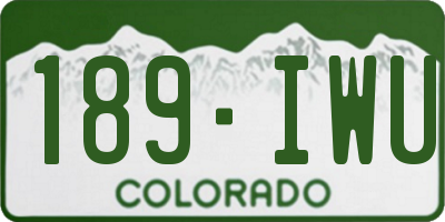 CO license plate 189IWU
