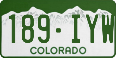 CO license plate 189IYW