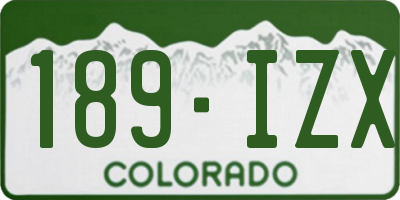 CO license plate 189IZX