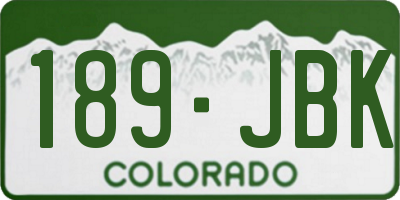 CO license plate 189JBK