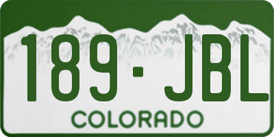 CO license plate 189JBL