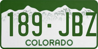 CO license plate 189JBZ