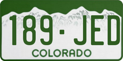 CO license plate 189JED
