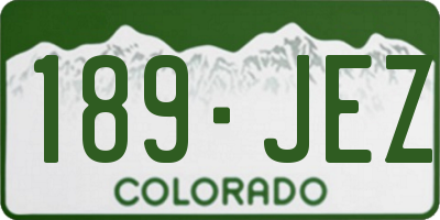CO license plate 189JEZ