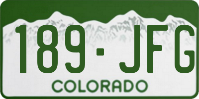 CO license plate 189JFG