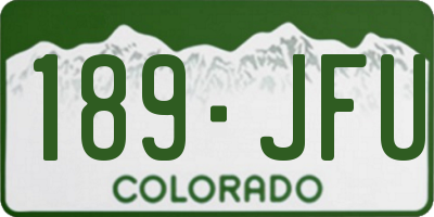 CO license plate 189JFU
