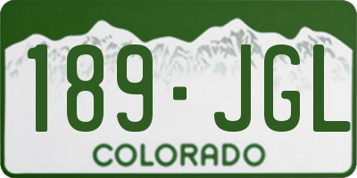 CO license plate 189JGL