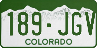 CO license plate 189JGV