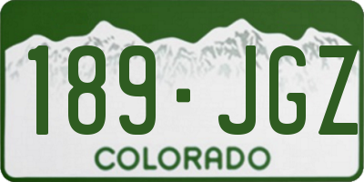 CO license plate 189JGZ