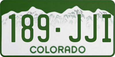 CO license plate 189JJI