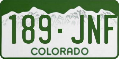 CO license plate 189JNF