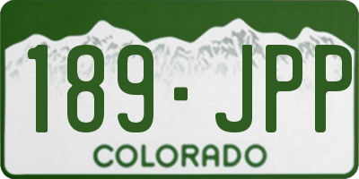 CO license plate 189JPP