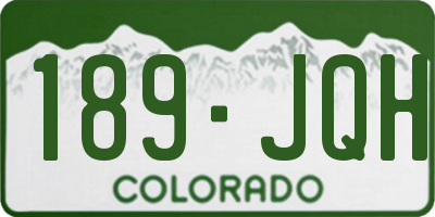 CO license plate 189JQH