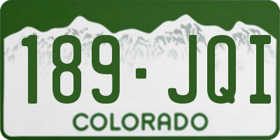 CO license plate 189JQI