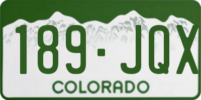 CO license plate 189JQX