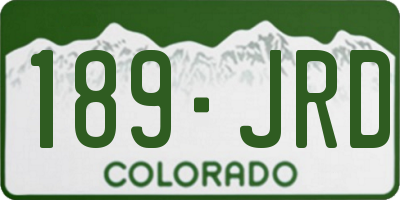 CO license plate 189JRD