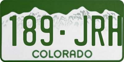 CO license plate 189JRH