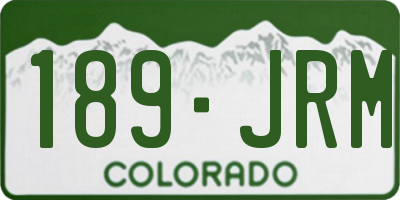 CO license plate 189JRM