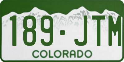 CO license plate 189JTM