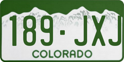 CO license plate 189JXJ