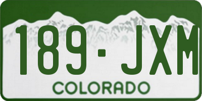 CO license plate 189JXM