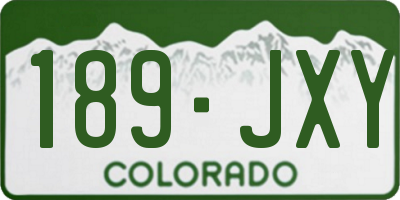CO license plate 189JXY